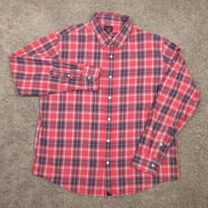 Untuckit Shirt Mens XL Pink Plaid Twill Flannel Outdoor Cotton Button‎ Up